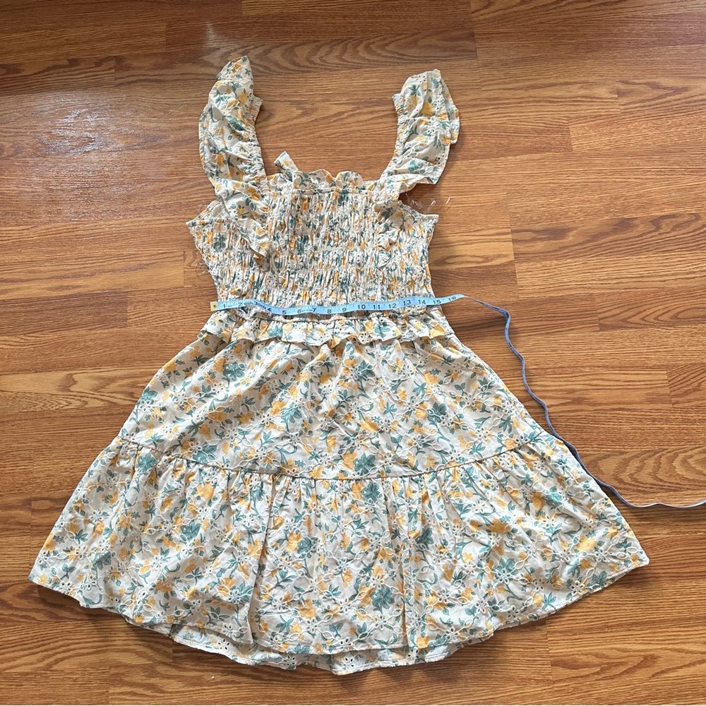 Floral Dress with Ruffled Sleeves